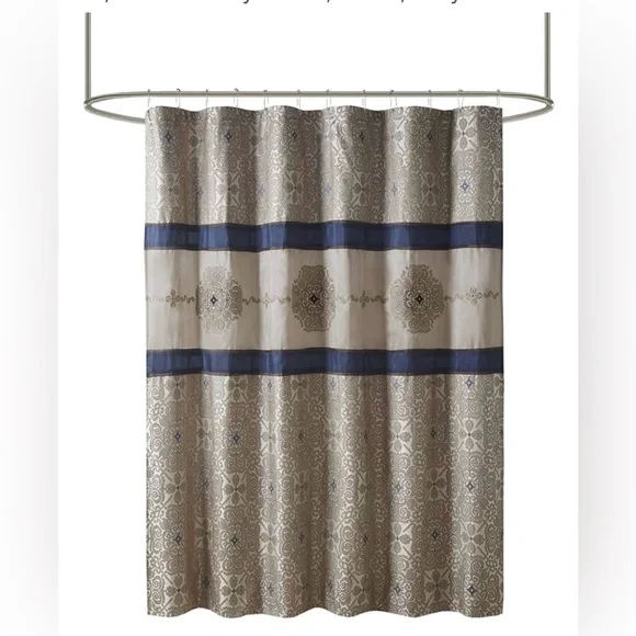 Madison Park Blaine Embroidered Shower Curtain 72x72 - Picture 4 of 7